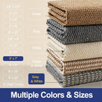 Faux Jute Area Rug 5'x7', Washable & Non-Slip, No Odor. Farmhouse Boho Style - Image 7