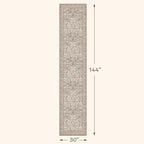 Vintage Floral Moss Green 2'6"x12' Hallway Runner Rug Non Slip - Image 2