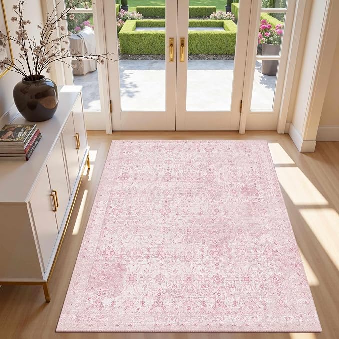 Rugxara 3x5 Rug for Entryway Bedroom, Vintage Retro Boho Throw Rug, Non Slip & by Rugxara