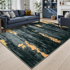 Toneed Abstract Area Rug Modern Washable Rug Soft Non Slip Rug Low Pile by Toneed