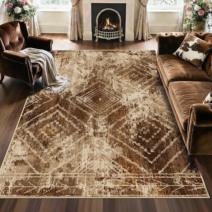 BESTSWEETIE Area Rug 8x10 Rug Machine Washable Non-Slip Low Pile Print Pattern - Image 8