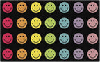 Flagship Carpets Rainbow Smileys in Black Criss-Cross Applesauce Educational by FlagshipCarpets
