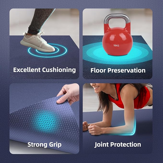 GymCope Large Exercise Mat for Home Workout, - Image 5