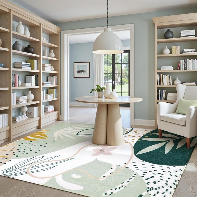 Lahome Green Machine Washable Large Rug - Image 5