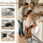 Boho Kitchen Mats for Floor 2 Piece Set Anti Fatigue Cushioned PVC Kitchen Rugs - Image 5