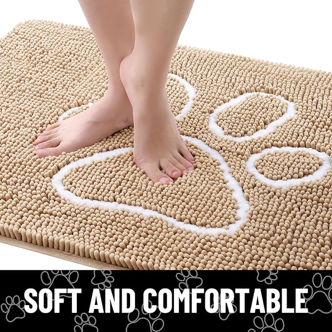 Smiry Dog Door Mat for Muddy Paws, Absorbent Dirt Trapper Non Slip Quick Dry - Image 4