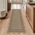 Scalloped Easy Jute 2x6 Kitchen Runner Rug, Washable Rugs - Image 7