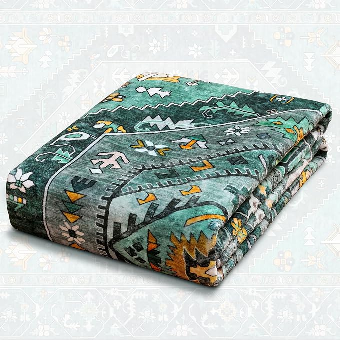 SERISSA Washable 8x10 Area Rugs Teal, Large Non-Slip Boho Living Room Rug - Image 8