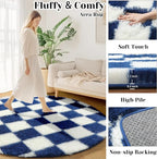 KICMOR Round Rug 4ft for Bedroom, Soft Fluffy Circle Area Rug Cute Small Living - Image 2
