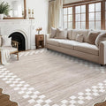 GarveeHome 8x10 Area Rug for Living Room Scalloped Washable Large Bedroom Rug by GarveeHome