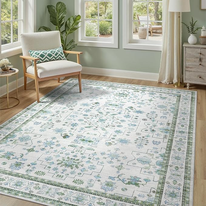 DCX Green 4x6 Rug, Kid & Pet Friendly - Image 6