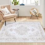 XLUEZ Bedroom Rug 3x5 Vintage Rugs, Machine Washable Small Area Rug Retro - Image 2