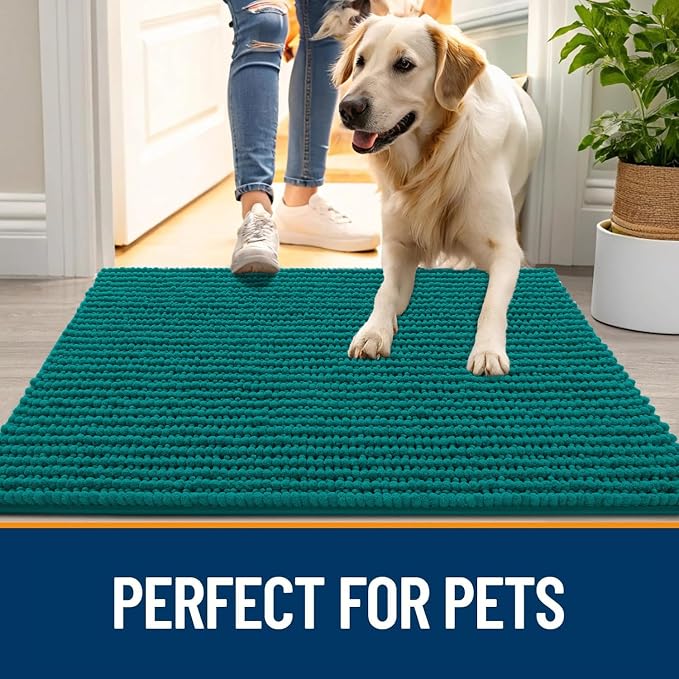 OLANLY Dog Door Mat for Muddy Paws 30x20, Ultra Absorbent Chenille Mud Doormat - Image 6