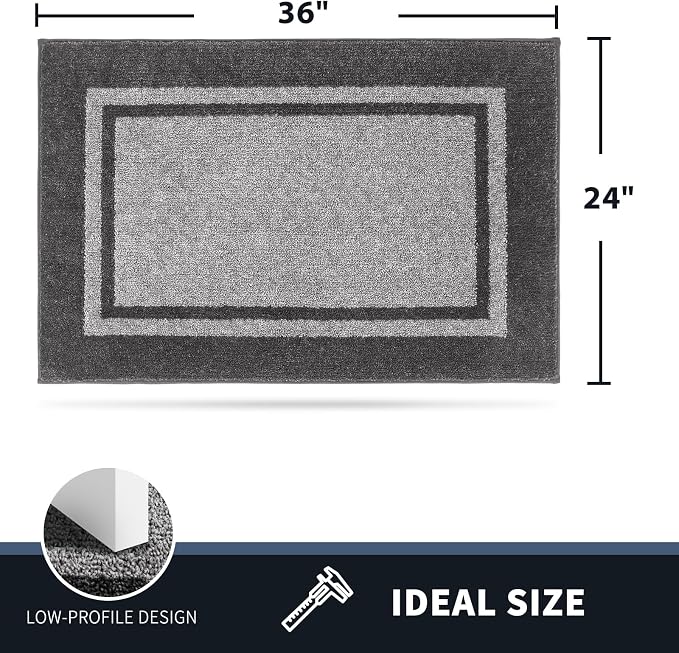 PURRUGS Dirt Trapping Door Mat 24" x 36", Non-Slip Machine Washable Entryway Rug - Image 2