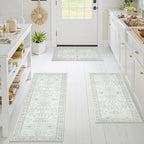 GRANNY SAYS Boho Kitchen Rug Sets of 3, Non Slip Washable Faux Wool Kitchen Mats by GRANNYSAYS