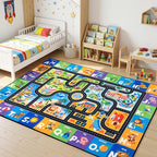 Kids Rug Car Track & Road Map Rug, Soft Non-Slip Playroom Carpet - Image 4