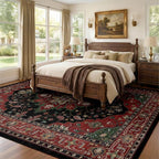 RELEANY Area Rugs 7'x10' Washable Non-Slip, Floral Vintage Distress Medallion - Image 2