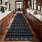 SERISSA Hallway Runner Rug, Soft Low-Pile Boho Geometric Indoor Long Carpet - Image 2