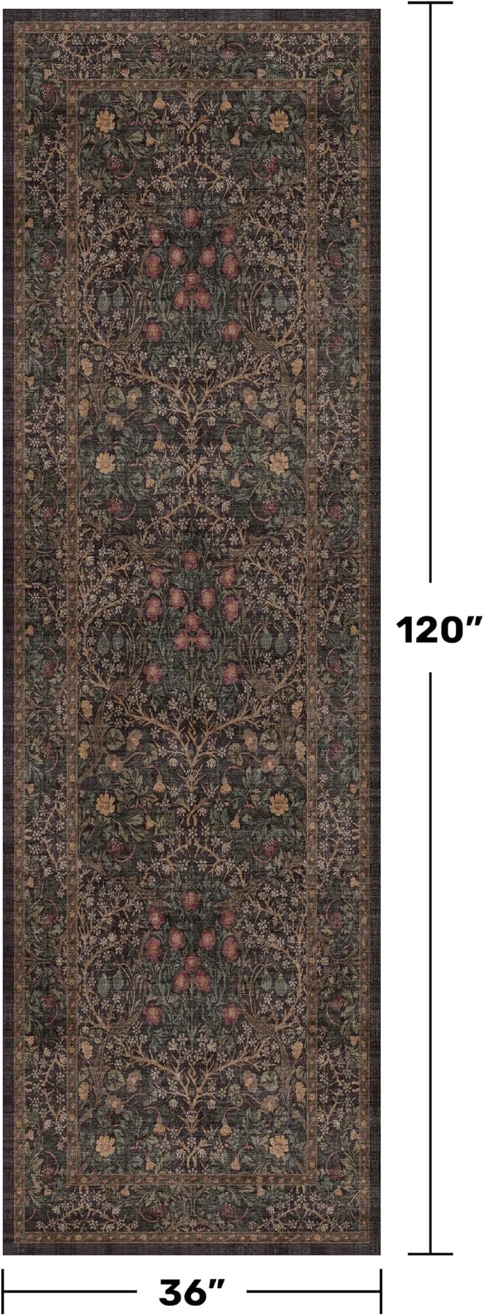 Boho Washable 3x10 Extra Long Runner Rug - Image 2