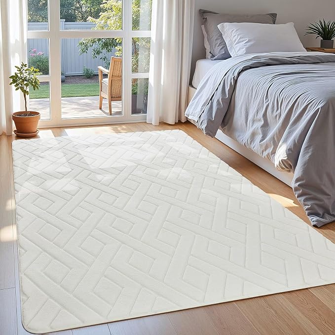 Macgace Ultra Soft Cream White Area Rug - Image 2