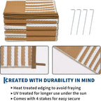 Garvee Waterproof Outdoor Rug 5x8, Checkered Foldable Plastic Straw Patio - Image 4