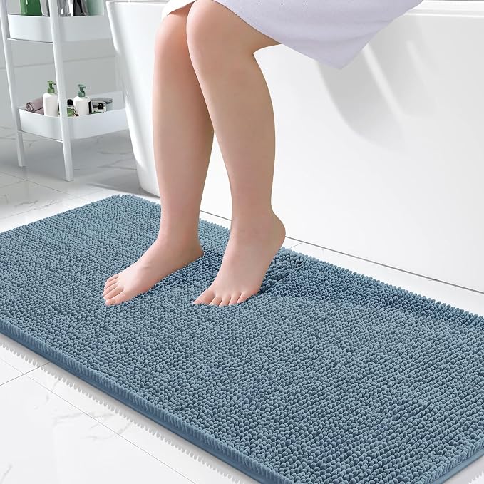 OLANLY Large Bathroom Rugs 45x27, Extra Soft Absorbent Chenille Bath Rugs by OLANLY