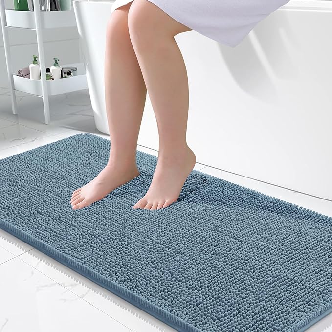 OLANLY Large Bathroom Rugs 50x30, Extra Soft Absorbent Chenille Bath Rugs by OLANLY