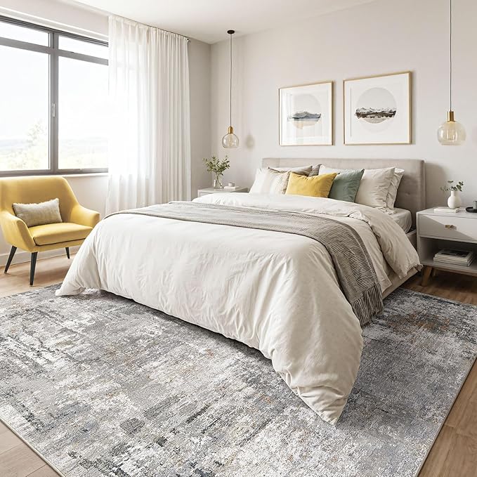 LOONGRUG 6x8 Area Rug Living Room: Washable Large Abstract Soft Stain Resistant - Image 4