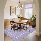 GarveeHome Scalloped Bow Rug for Living Room, Solid Purple Rug for Dorm - Image 3