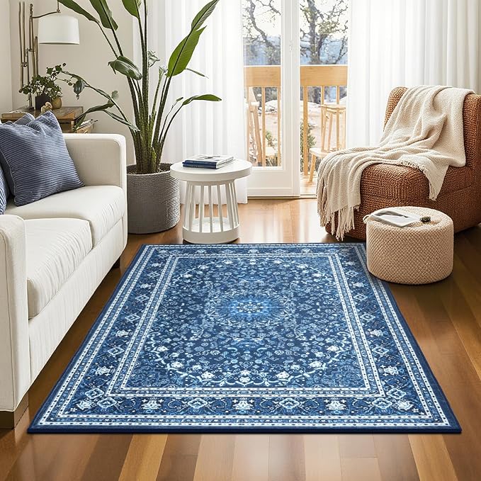 Lessymo 3 x 5 Area Rugs for Living Room- Machine Washable Area Rugs Boho Faux - Image 4