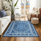 Lessymo 3 x 5 Area Rugs for Living Room- Machine Washable Area Rugs Boho Faux - Image 4