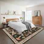 Mushroom 10x13 Area Rug for Living Room Washable Non Slip Forest Soft Low-Pile - Image 3
