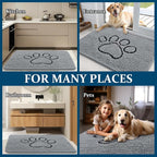 OLANLY Dog Door Mat for Muddy Paws 34x21, Paw Print Design, Absorbs Moisture - Image 8