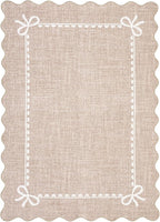 GarveeHome Scalloped Bow Rug for Living Room, Solid Camel Rug for Dorm - Image 4
