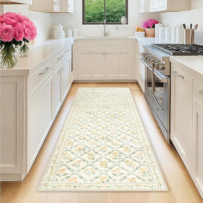 Runner Rug for Entryway: 2.6x8 Kitchen Rugs Non Slip Washable Ultra-Thin Soft by PLHXFRSoftAreaRugs