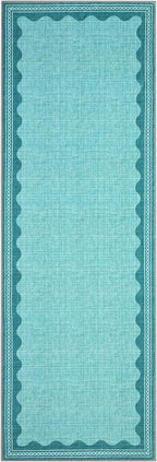 GarveeHome Scalloped Teal 2.5x8 Runner Rug - Image 3