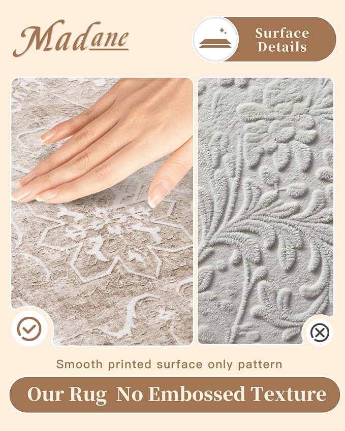 Madane 2x4 Washable Rugs for Entryway, Low Pile Non-Slip Small Area Rug Kitchen - Image 5