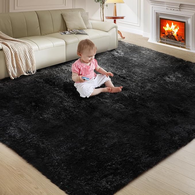 Ultra Soft Rug for Living Room, 6X9 Fluffy Shag Area Rug for Bedroom, Modern - Image 9