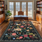 5x7 Area Rug, Floral Rugs for Living Room, Stain-Resistant Washable Bedroom Rug - Image 3