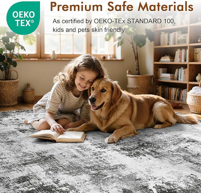 2x6 Ft Washable Runner Rug, Non-Slip Low Pile Hallway Kitchen Area Rug - Image 6