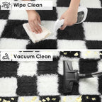 KICMOR 8x10 Area Rugs for Living Room, Large Fluffy Soft Black and White - Image 4