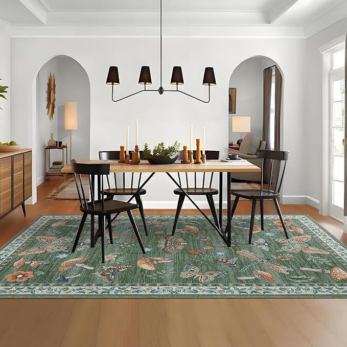 ROYHOME Mushroom Washable Rug 5x7 Area Rugs - Image 7