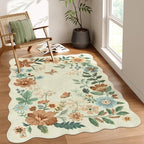 Lahome Floral Bedroom Rug, 4x6 Washable Area Rugs by Lahome