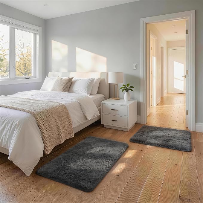 Ophanie Small Rug Washable Non Slip Throw Bedside Area Rugs, Fluffy Soft Mini by Ophanie
