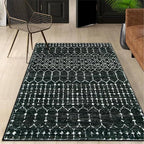 Lahome Moroccan Black Rug for Living Room Washable Area Rug 5x7 Non-Slip by Lahome