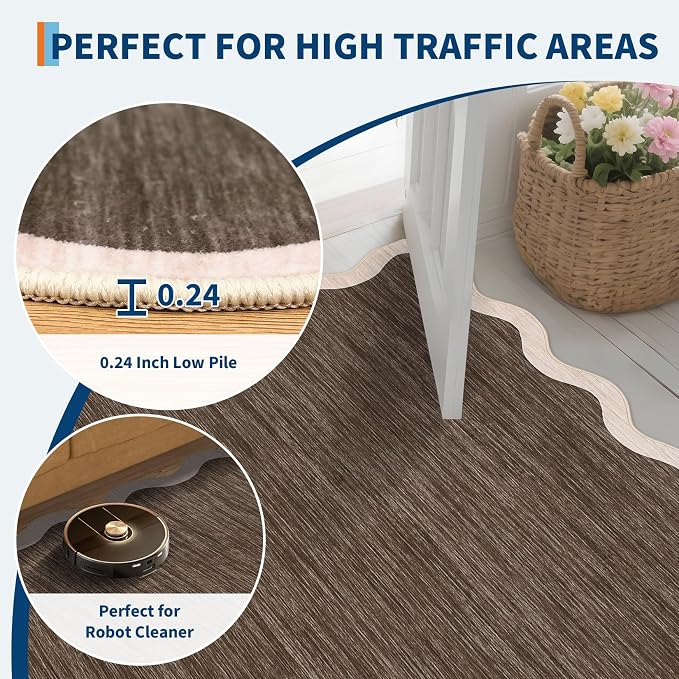 GarveeHome Scalloped Washable Area Rug 6 x 9 Rugs - Image 6