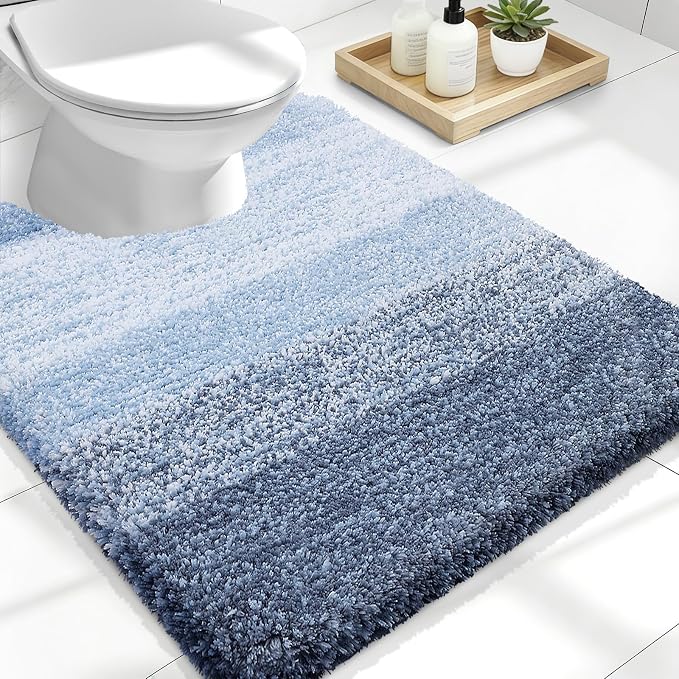 OLANLY Luxury Toilet Rugs U-Shaped 24x20, Extra Soft and Absorbent Microfiber by OLANLY