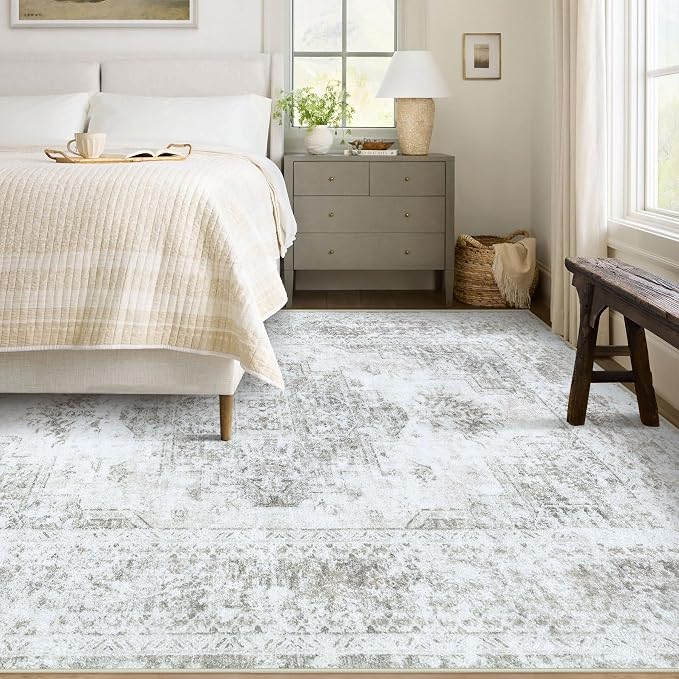 XLUEZ Area Rug 6x9 Living Room Rug, Machine Washable Vintage Distressed - Image 2