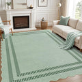 Washable 8x10 Rugs for Living Room Bedroom, Non-Slip Sage Green Indoor Carpet by LORWER