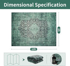 Washable Rugs 8x10 Area Rugs for Living Room- Vintage Green Rugs for Bedroom - Image 2
